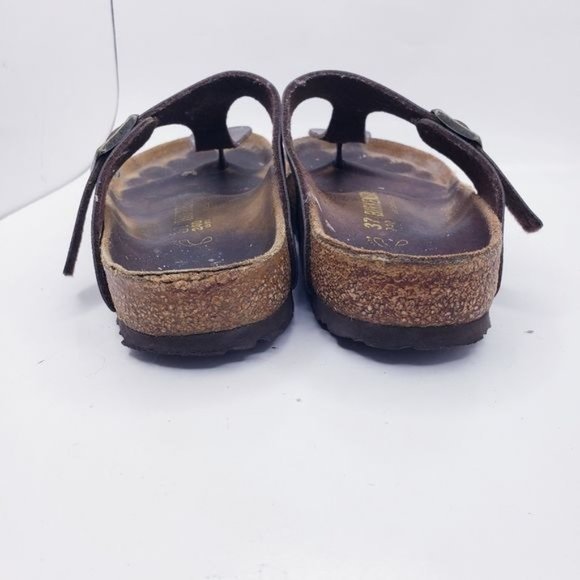 Birkenstock Gizeh Brown Slip On Leather Thong Sandals Women's Size 6 - Picture 3 of 12